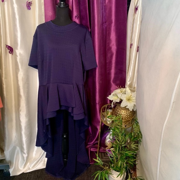 Plus size Blue High Low Asymmetrical Top size 3X - Picture 4 of 4